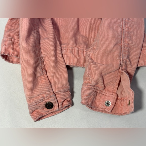 OshKosh Girls Pink Corduroy Jacket Sherpa Lined Faux Fur 4T Button Front Coat - Picture 12 of 15